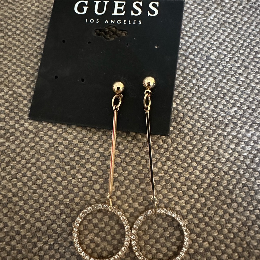 Guess Gold and Silver Tone Circle Earrings